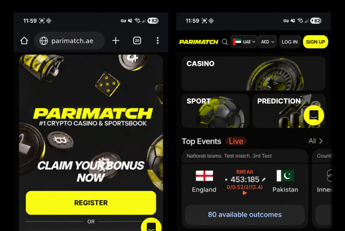 نسخة موقع Parimatch على الهاتف مع إعدادات الإمارات والدرهم